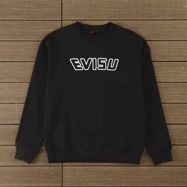 evisu basic black long sleeve sweatshirt