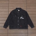 evisu black denim jacket