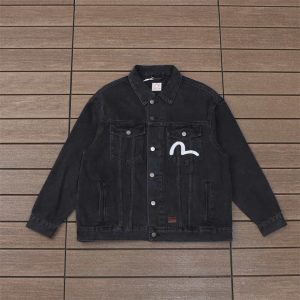 evisu black denim jacket