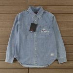 evisu blue denim shirt