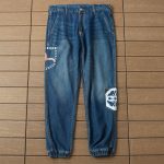 evisu logo blue denim pants