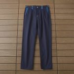 evisu logo blue pants