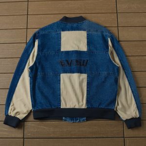 evisu patch blue and offwhite jacket