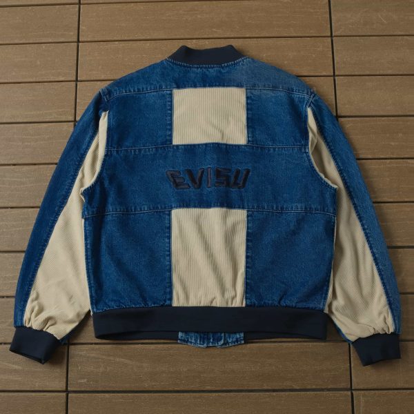 evisu patch blue and offwhite jacket