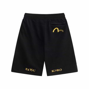 evisu skull black shorts