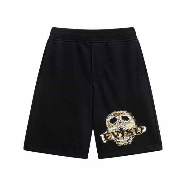 evisu skull black shorts