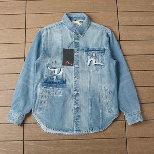 evisu sky blue denim jacket